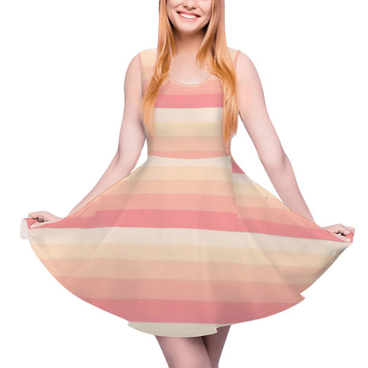 BabyGurl'z Collection Women's Pink and White Sleeveless Skater Dress