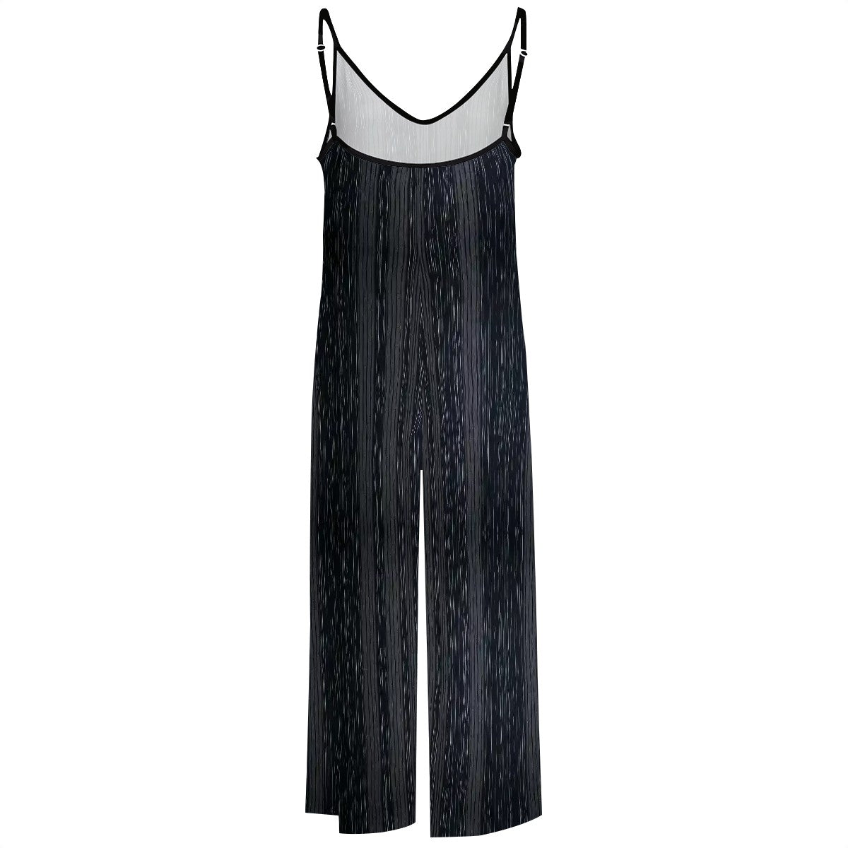 BabyGurl'z Collection: Women's black pinstripe casual jumpsuit.